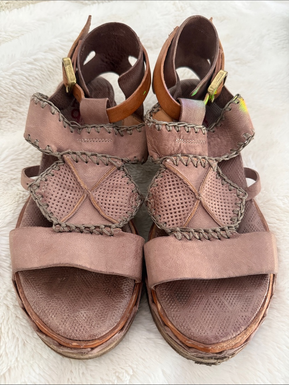 A.S.98 Leather Strappy Platform Sandals